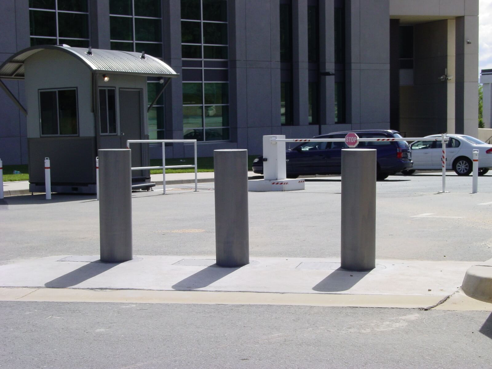 PAS68 bollards car park