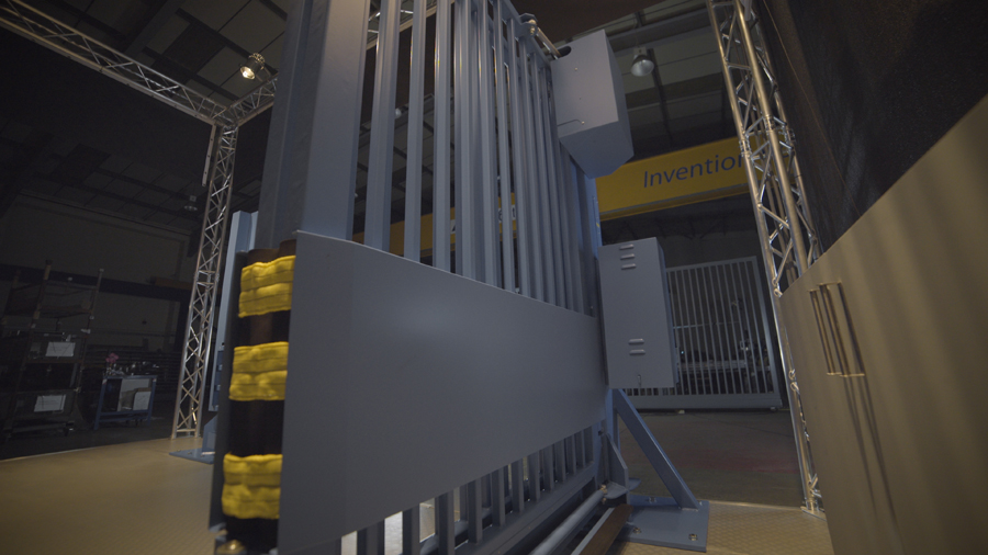 Surface Fixed Bi-Folding Gate side view